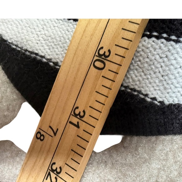 New Directions Weekend 2X Poncho Top Red Black‎ White Striped Cowl Neck - Picture 5 of 8